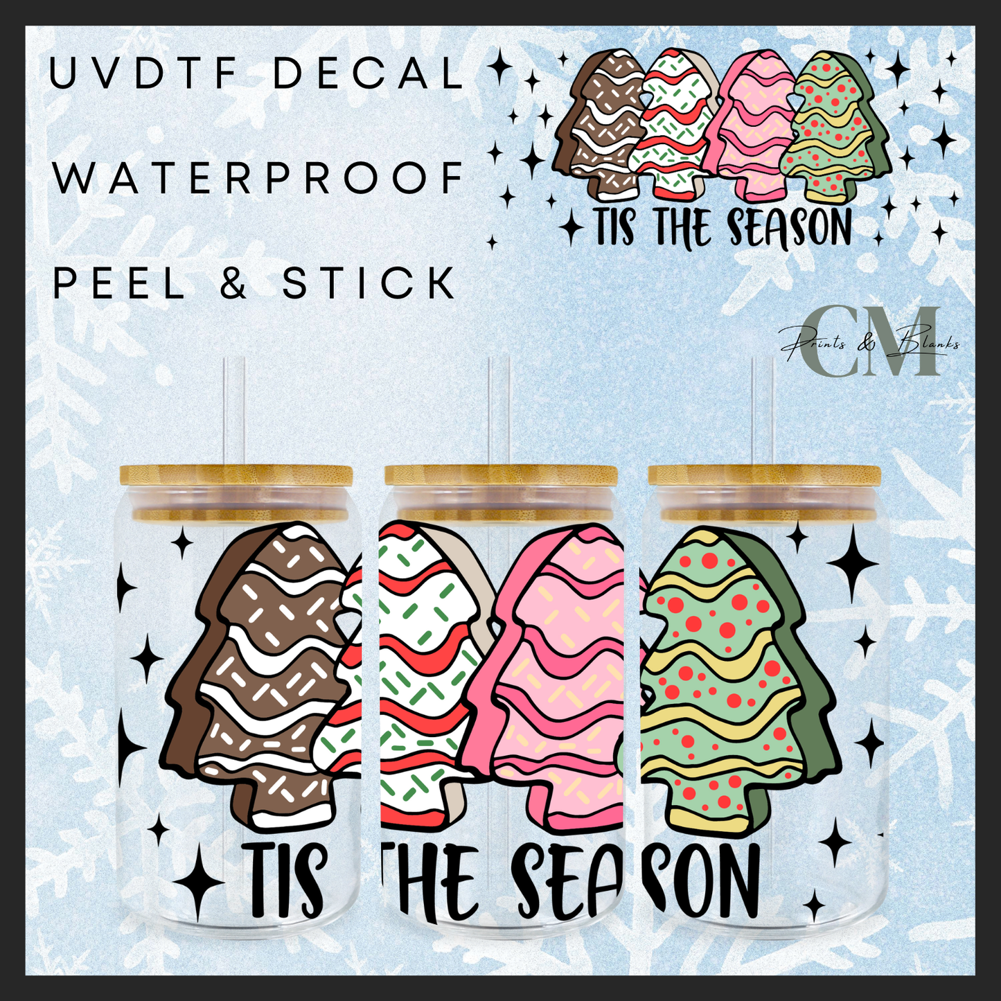 Tis the season Christmas cookies 16oz uvdtf wrap