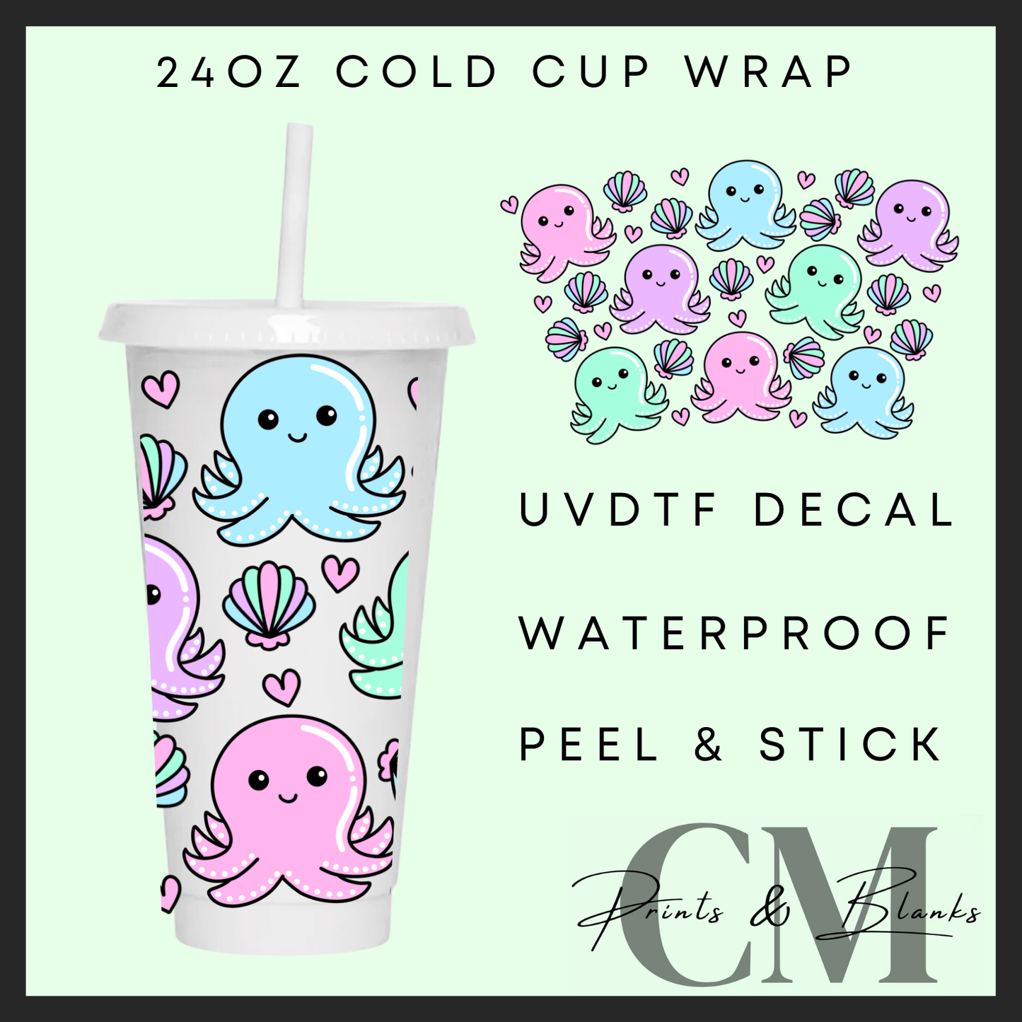 Octopuses 24oz Uvdtf wrap