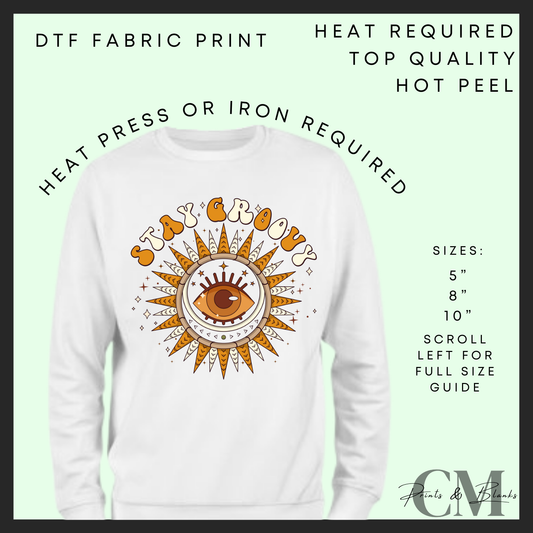 Stay groovy eye DTF transfer