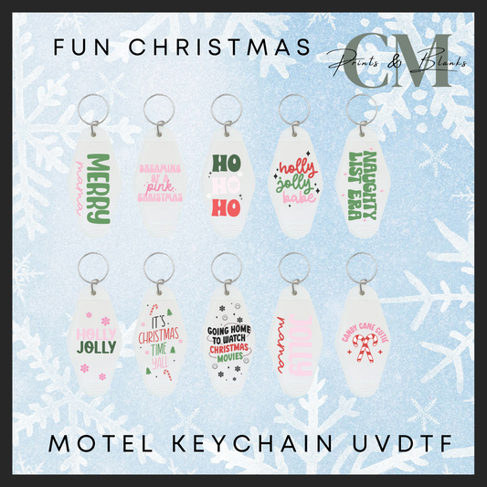 Fun Christmas Uvdtf motel keychain decals