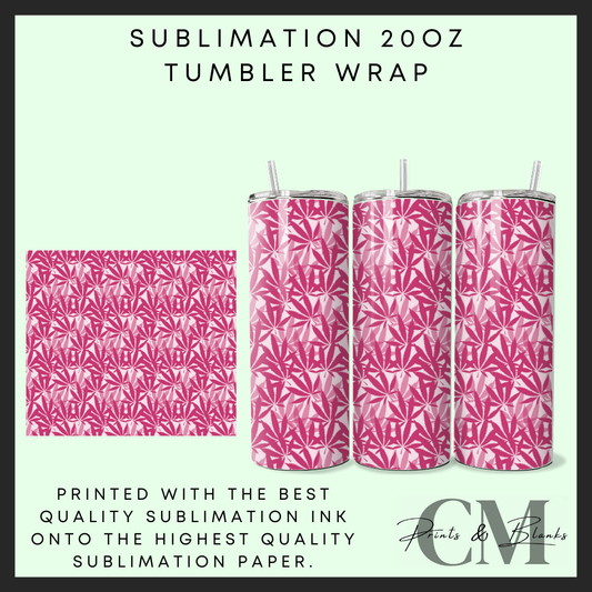 Pink 420 Sublimation 20oz tumbler wrap