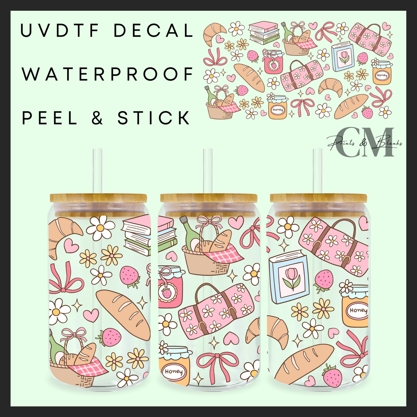 Spring picnic 16oz uvdtf wrap