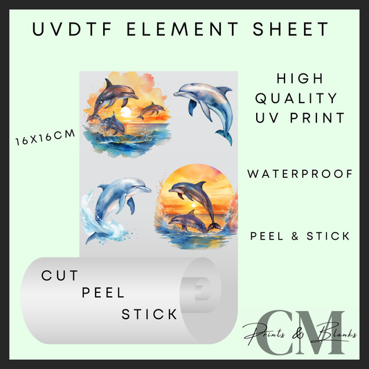 Dolphin summer uvdtf element sheet