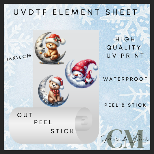 Christmas moons Uvdtf element sheet