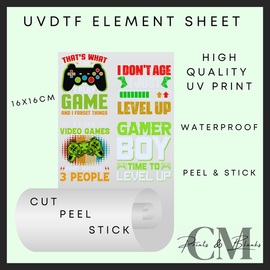 Gamer boy Uvdtf element sheet