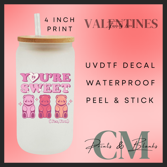 Your sweet uvdtf single decal (4” / 10cm)