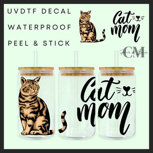 Cat mom Uvdtf 16oz wrap