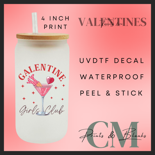 Galentine girls club Uvdtf single decal (4” / 10cm)