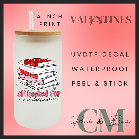 All booked for valentines Uvdtf single decal (4” / 10cm)