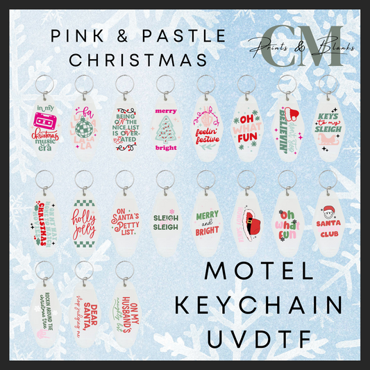 Pink & Pastle Christmas Uvdtf motel keychain decals