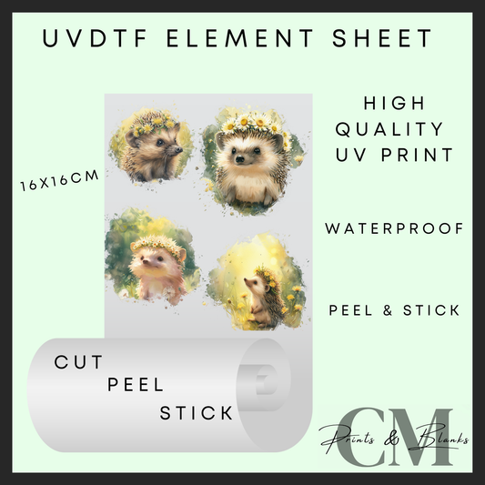 Hedgehogs Uvdtf element sheet