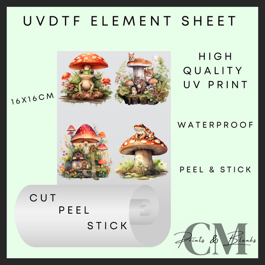 Frog mushrooms Uvdtf element sheet