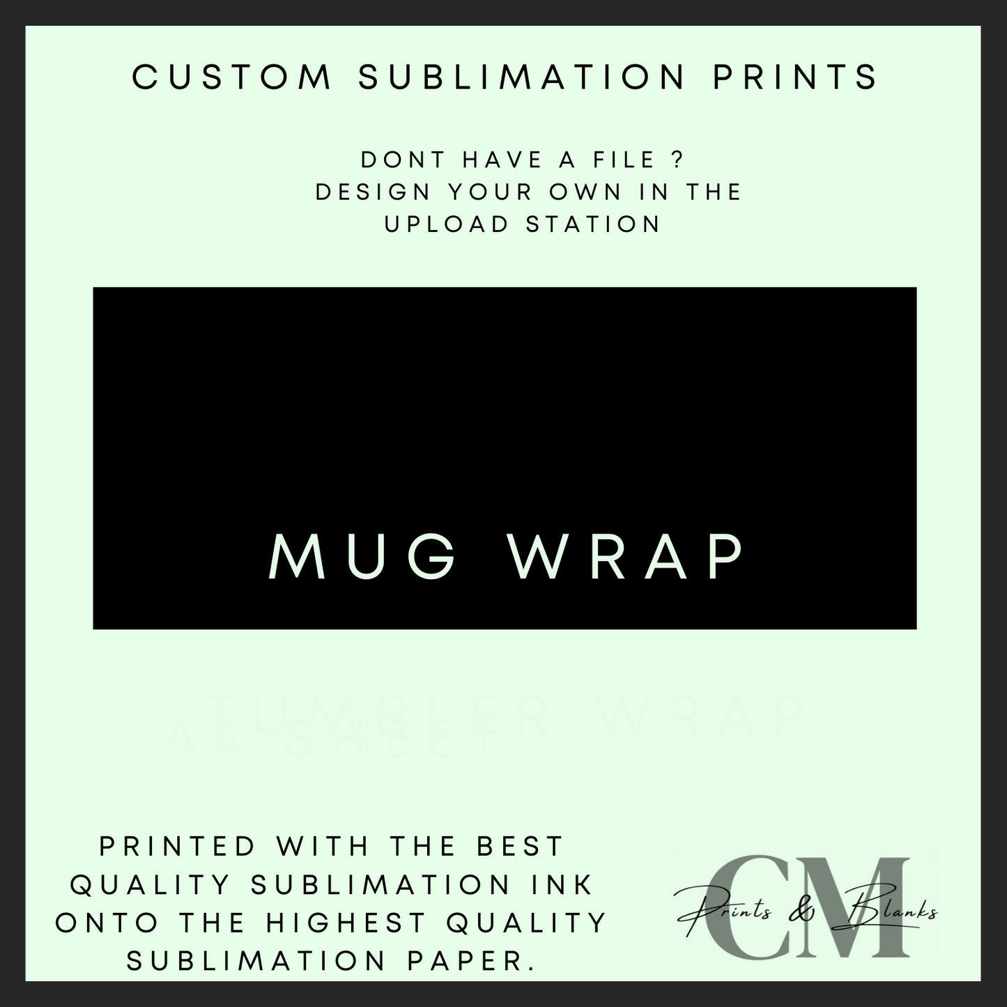 Custom sublimation 11oz mug wrap