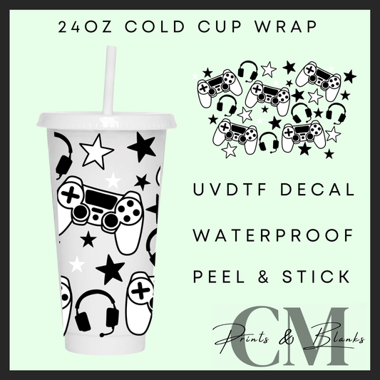 Black and white ps 24oz Uvdtf wrap