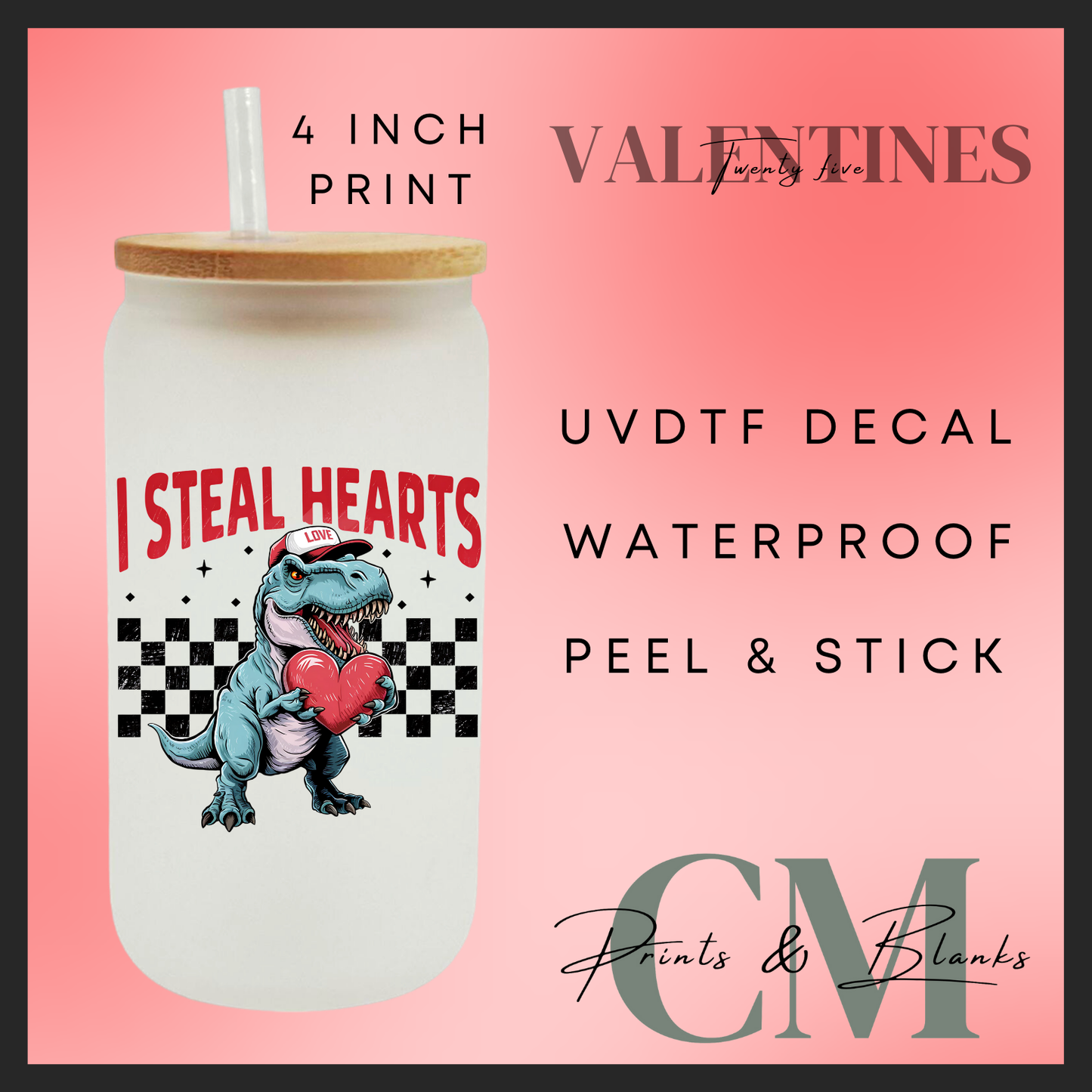 I steal hearts Uvdtf single decal (4” / 10cm)