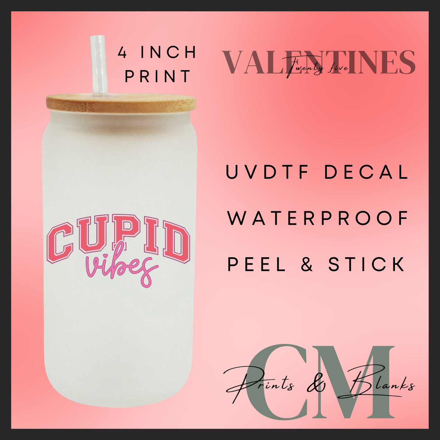 Cupid vibes uvdtf single decal (4” / 10cm)