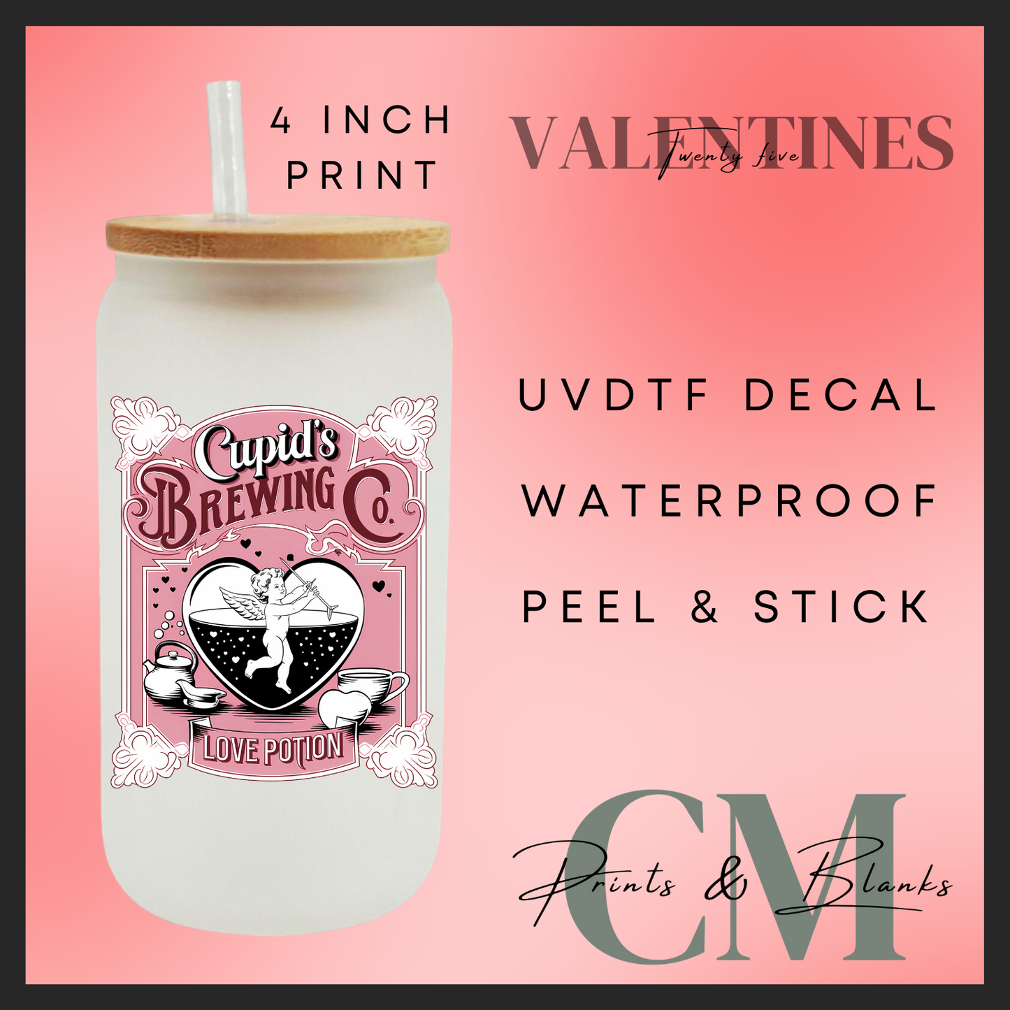 Cupids brewing co Uvdtf single decal (4” / 10cm)