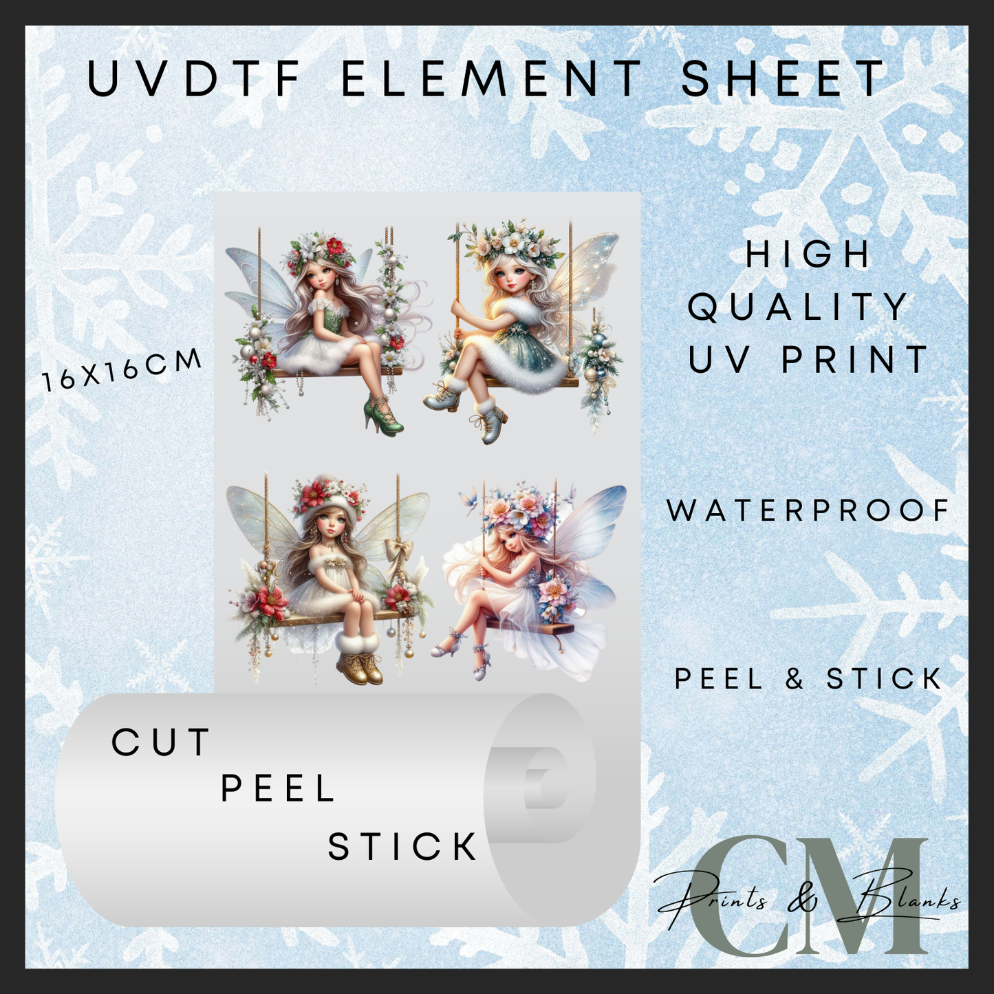 Christmas fairies Uvdtf element sheet