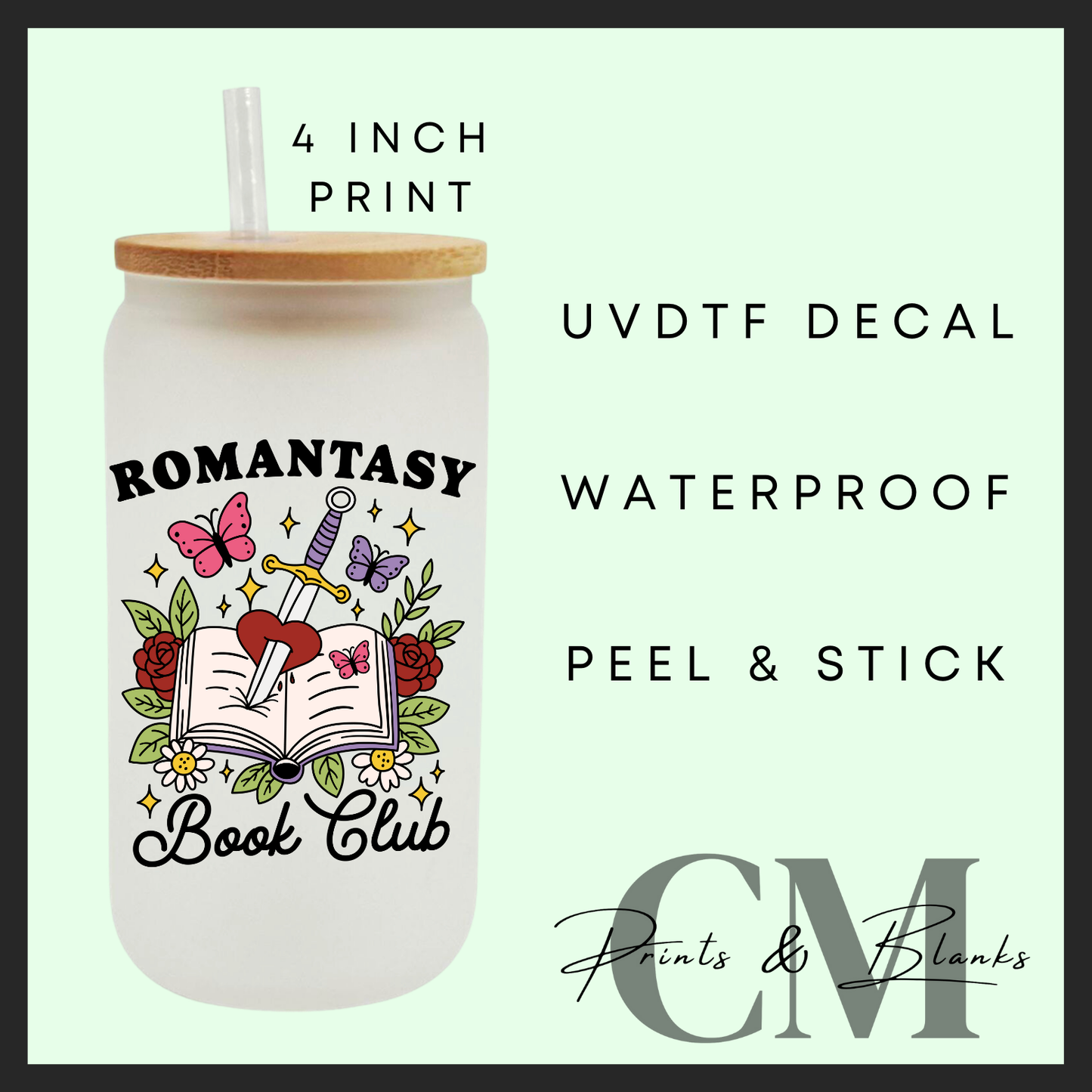 Romantasy book club Uvdtf single decal (4” / 10cm)