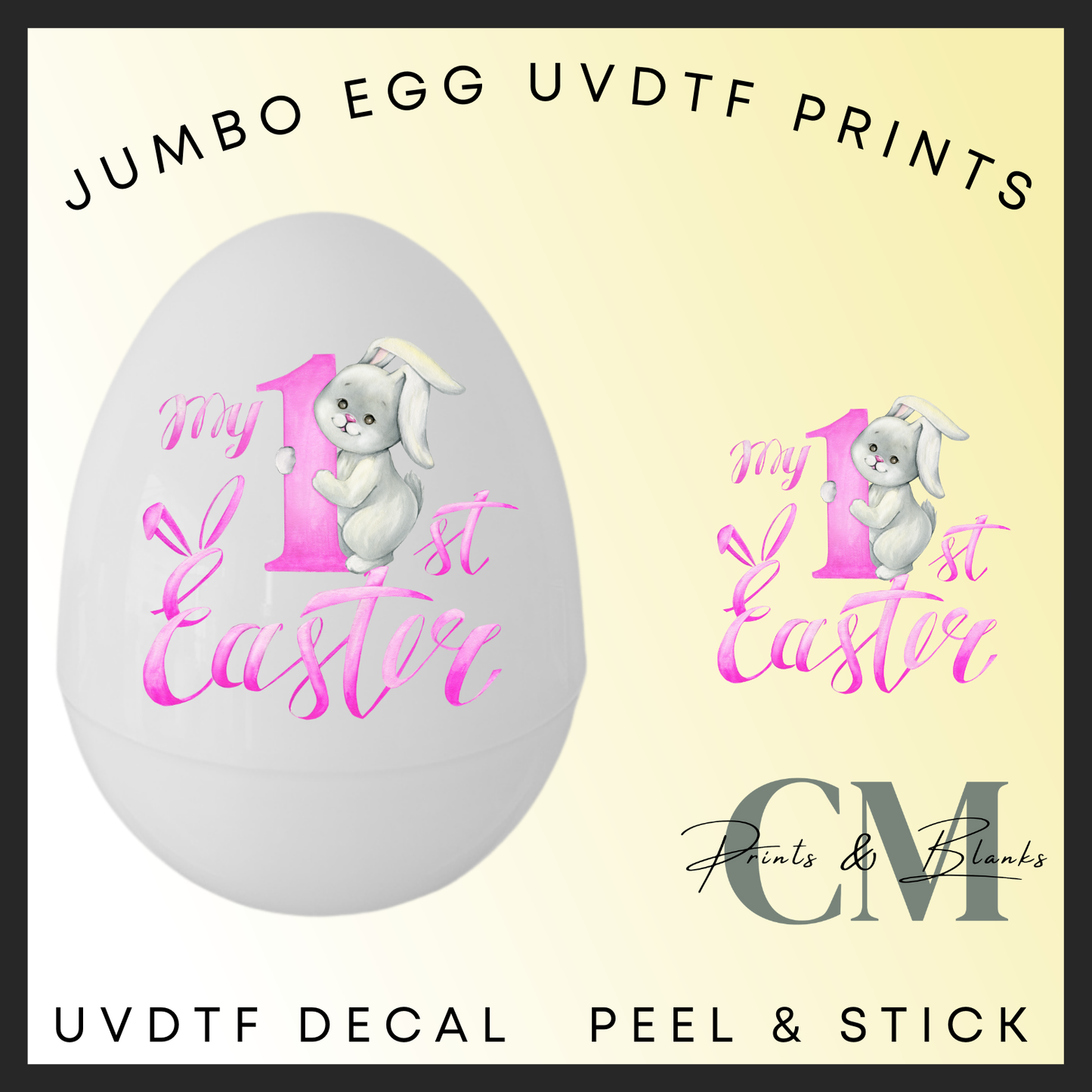 1st Easter jumbo egg uvdtf decal (15cm decal)