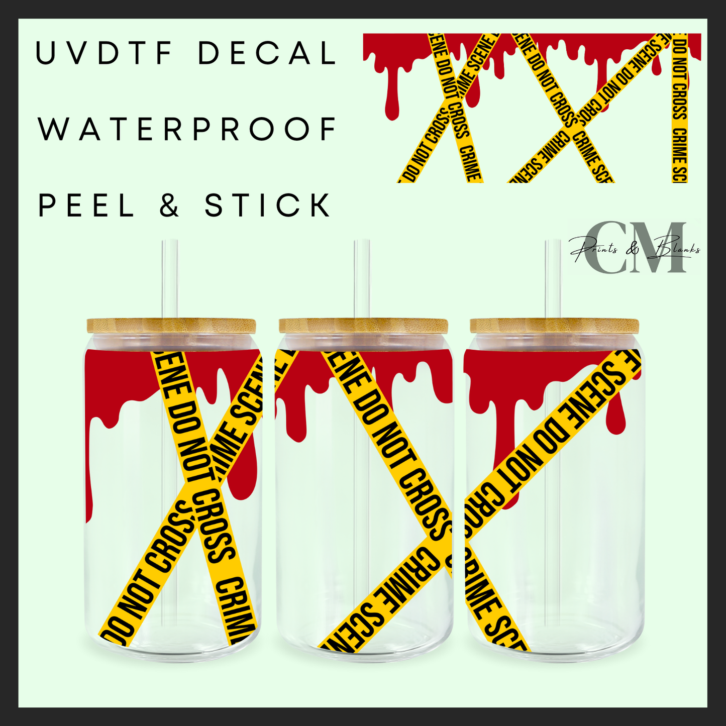 Crime tape 16oz Uvdtf wrap