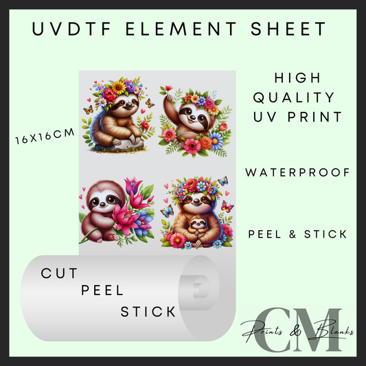 Flowery sloths Uvdtf element sheet