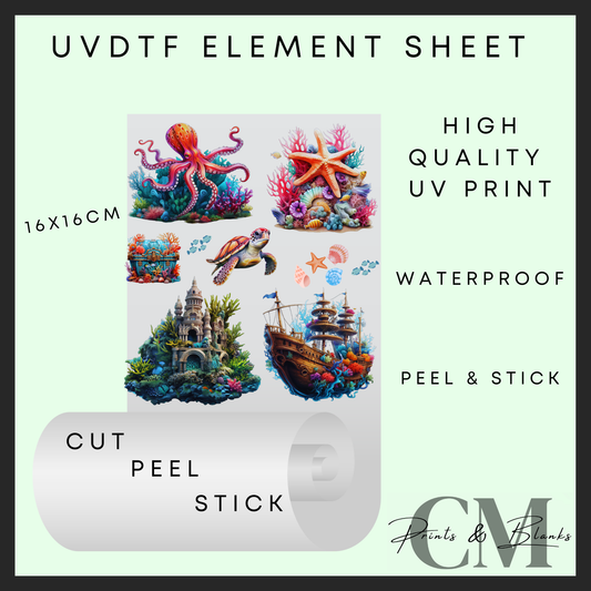 Magical sea Uvdtf element sheet