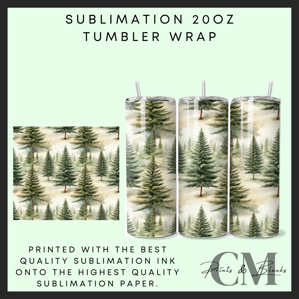 Forest Sublimation 20oz tumbler wrap