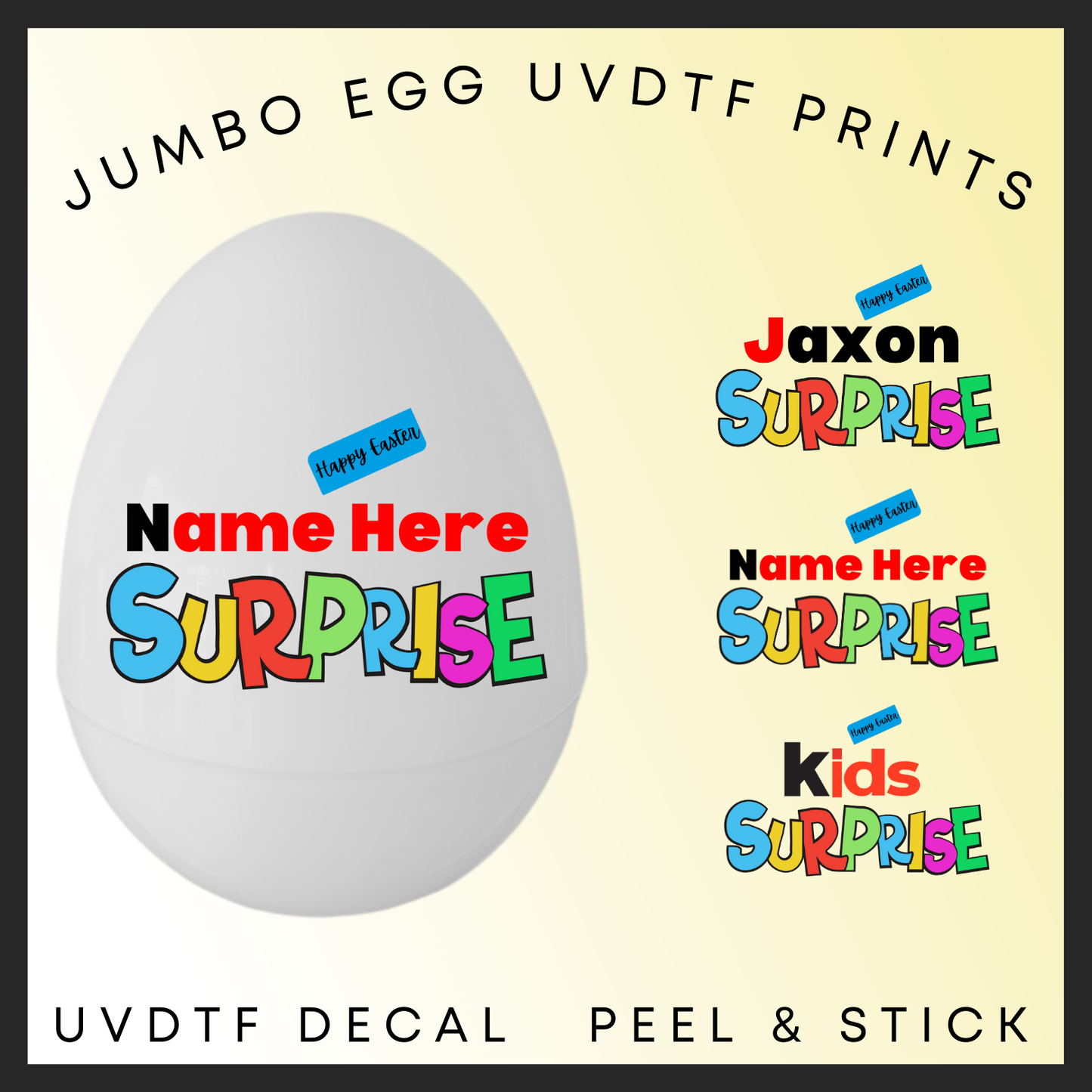 Surprise jumbo egg uvdtf decal (15cm decal)