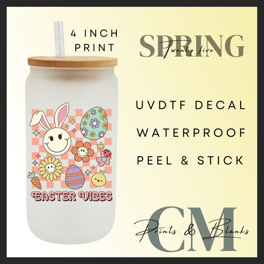 Easter vibes uvdtf single decals (4” / 10cm)