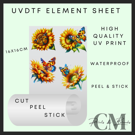 Sunflower butterfly’s Uvdtf element sheet