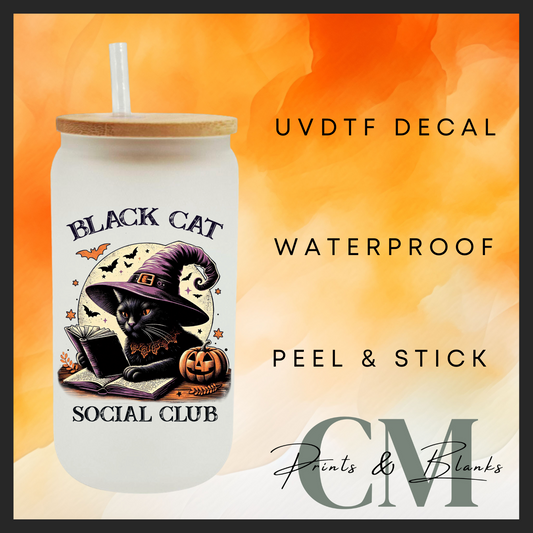 Black cat social club uvdtf single transfer (4” / 10cm)