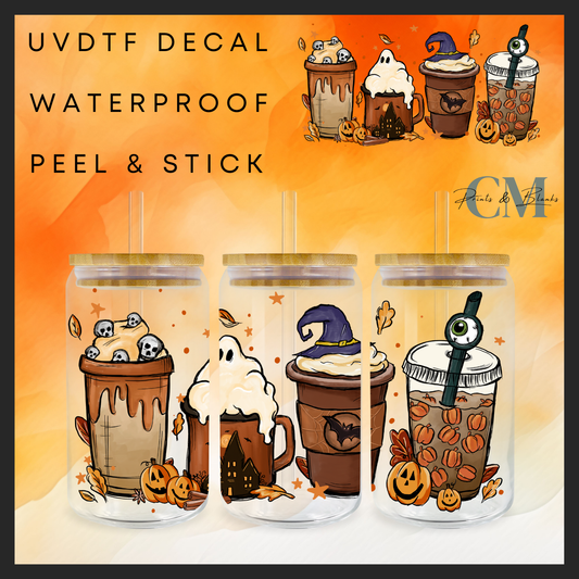 Spooky drinks autumn 16oz Uvdtf wrap