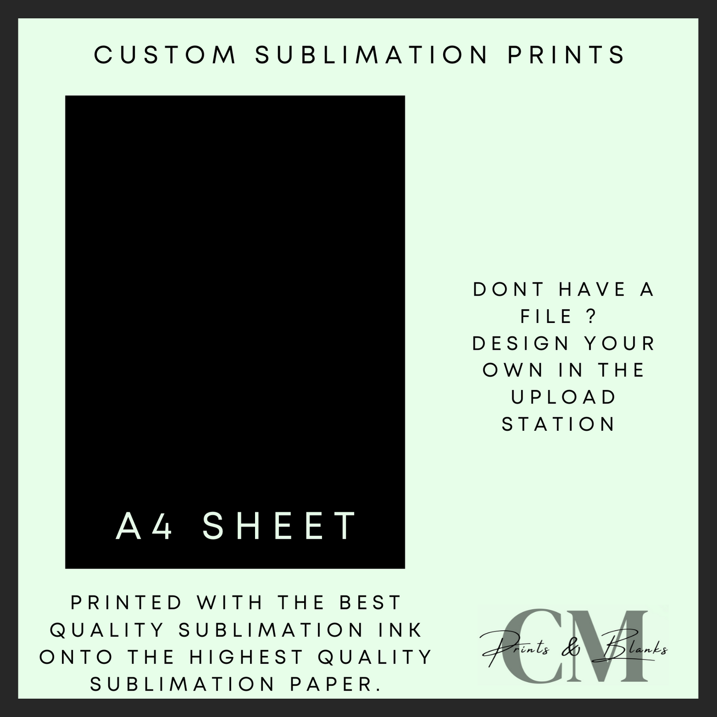 Custom A4 sublimation sheet