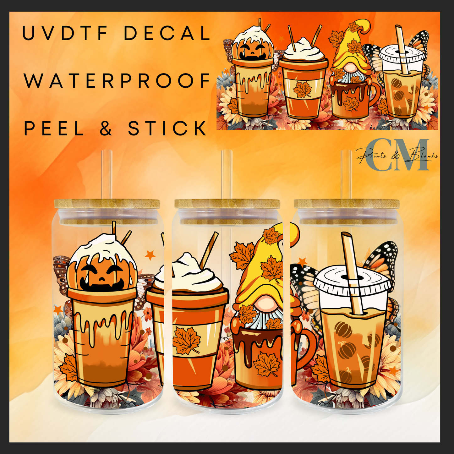 Halloween drinks Uvdtf 16oz wrap