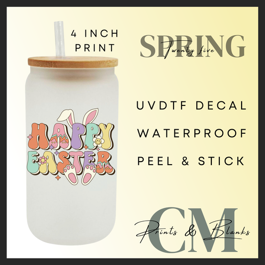 Happy Easter uvdtf single decals (4” / 10cm)