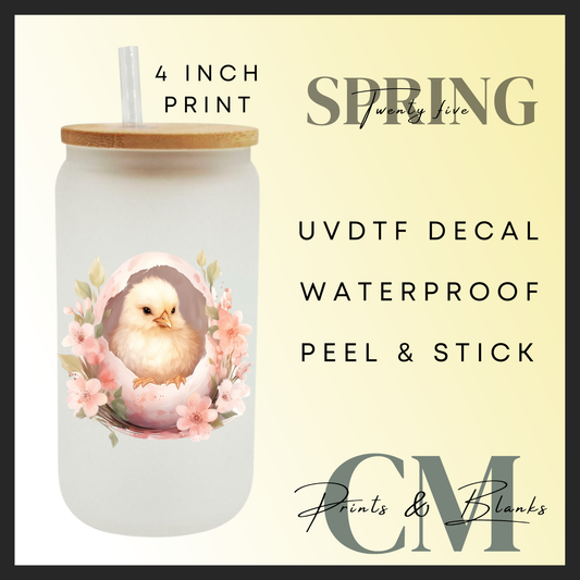 Easter egg chick uvdtf single decal (4” / 10cm)