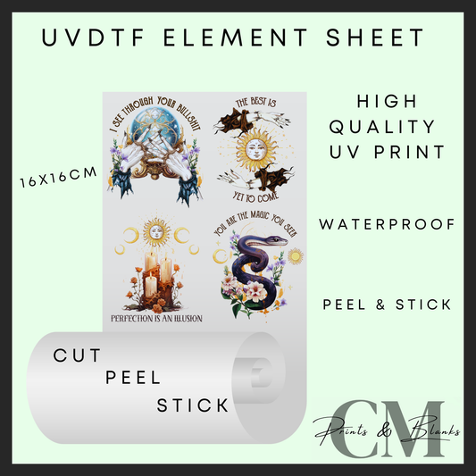 Witchy quotes Uvdtf element sheet