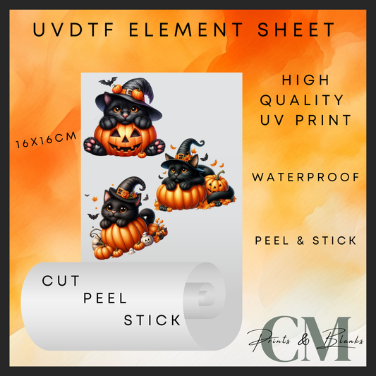 Black cat Uvdtf element sheet