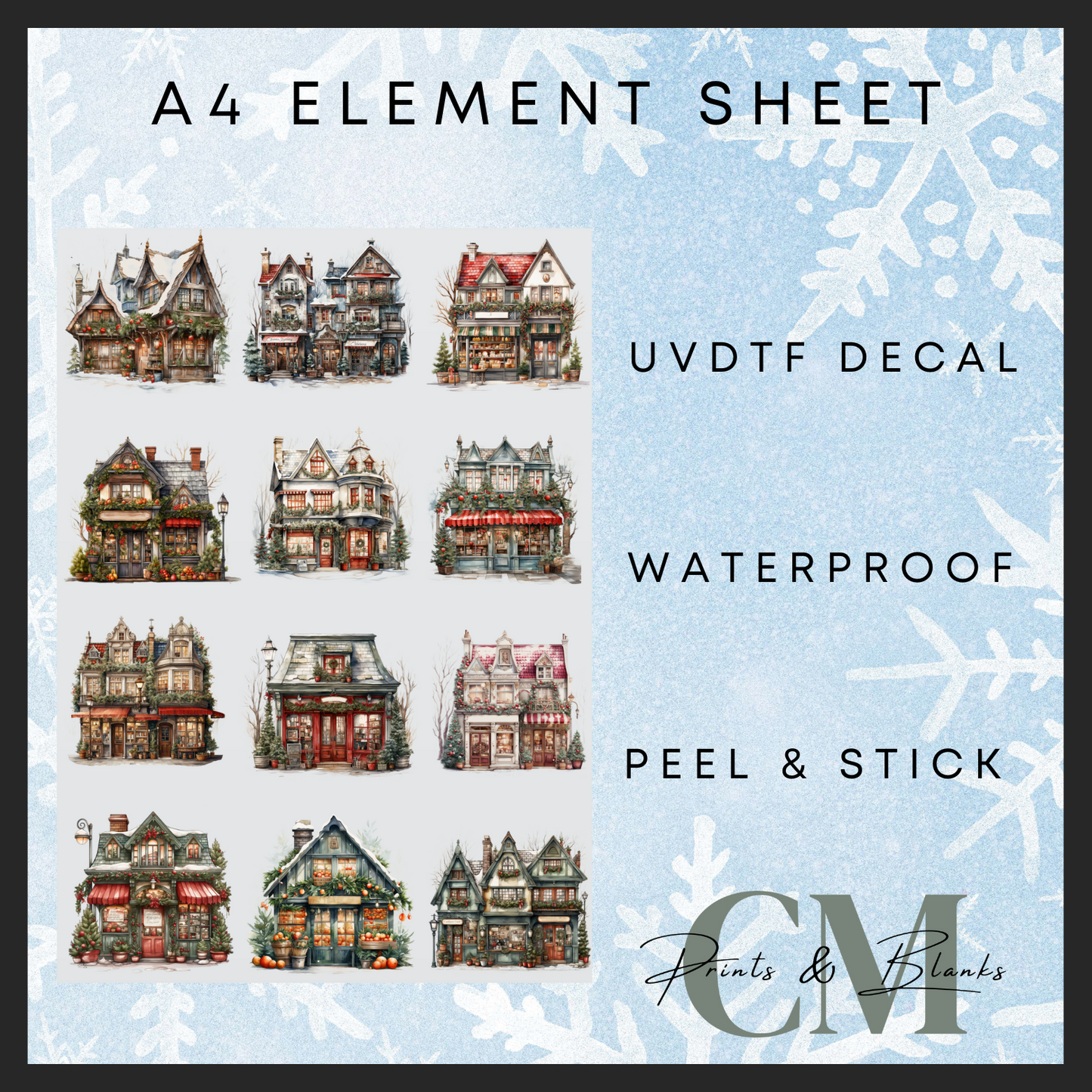 Christmas shops A4 uvdtf element sheet