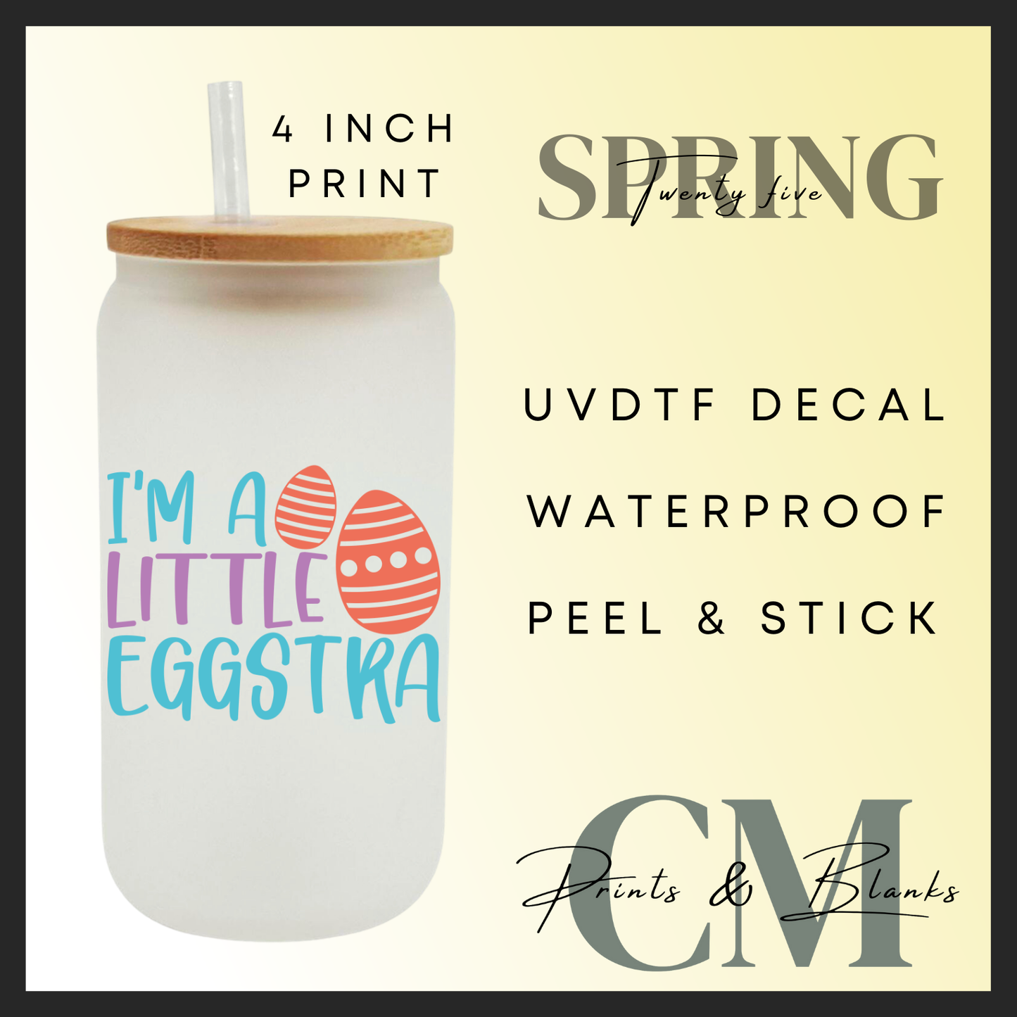 I’m a little Eggstra uvdtf single decals (4” / 10cm)