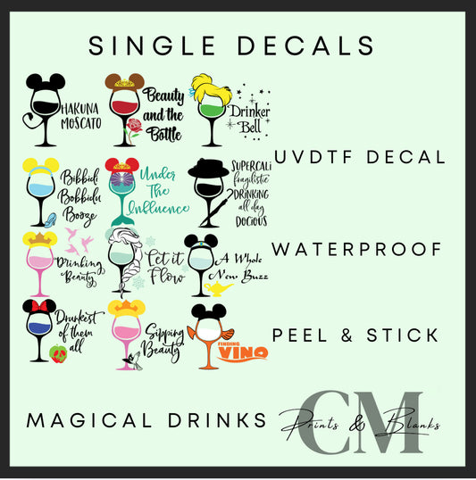 Magical drinks Uvdtf single decals (4”, 10cm)