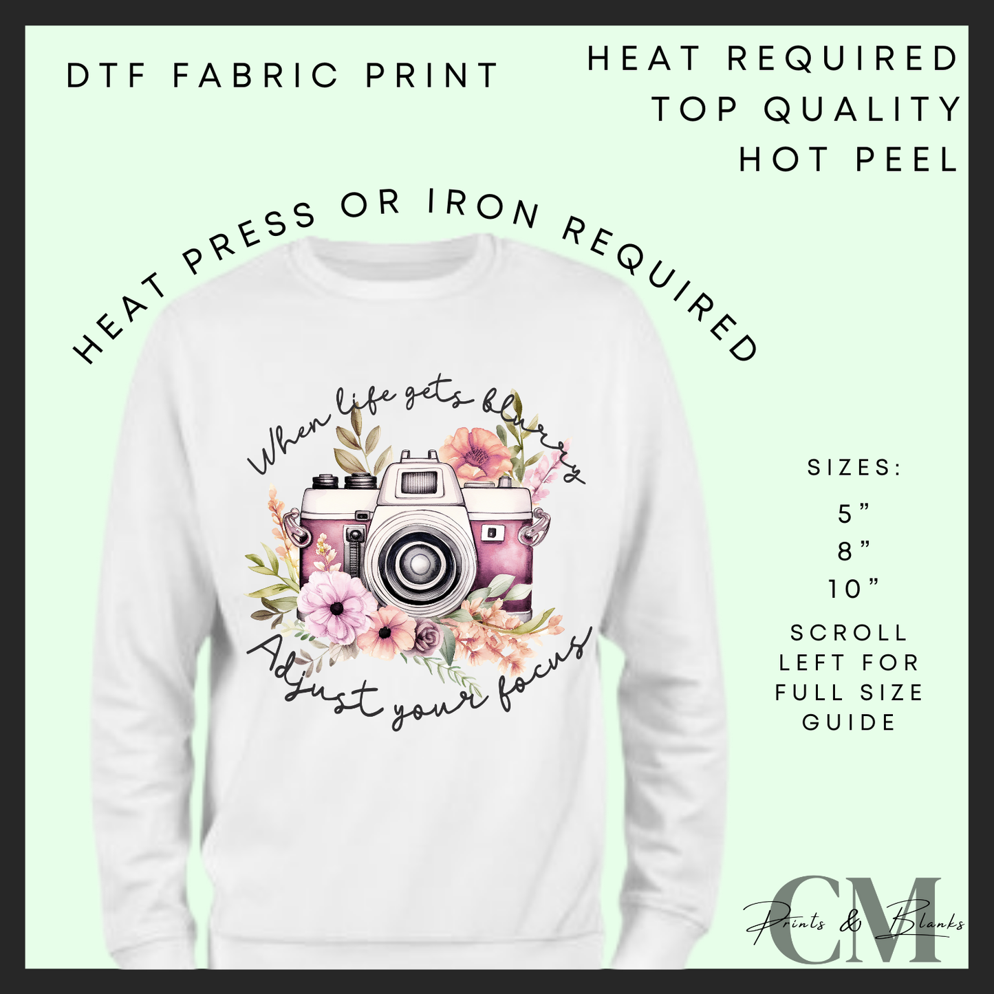 Ajust the focus DTF transfer