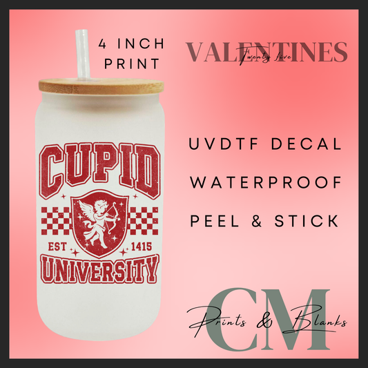 Cupid university uvdtf single decal (4” / 10cm)