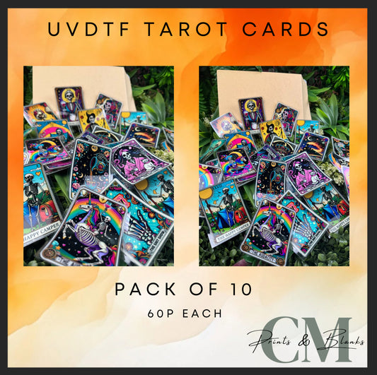 Pack of 10x Uvdtf tarot card decals