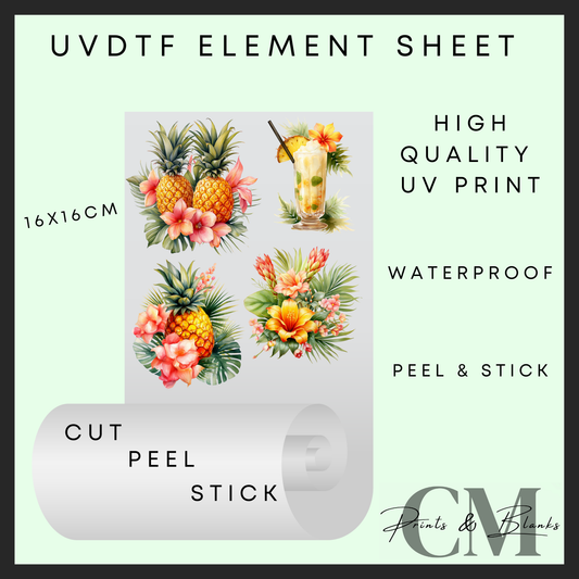 Pineapple drinks Uvdtf element sheet