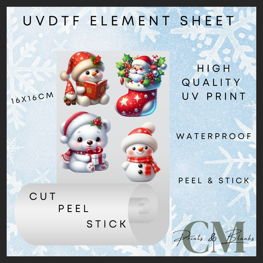 3d snowmen Christmas Uvdtf element sheet