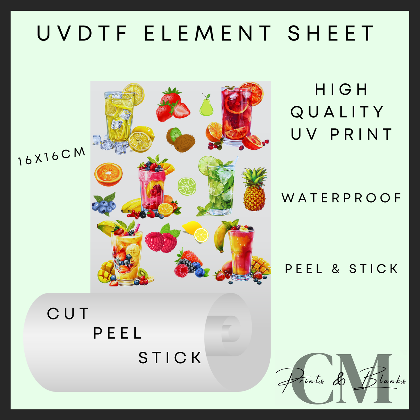 Summer drinks uvdtf element sheet