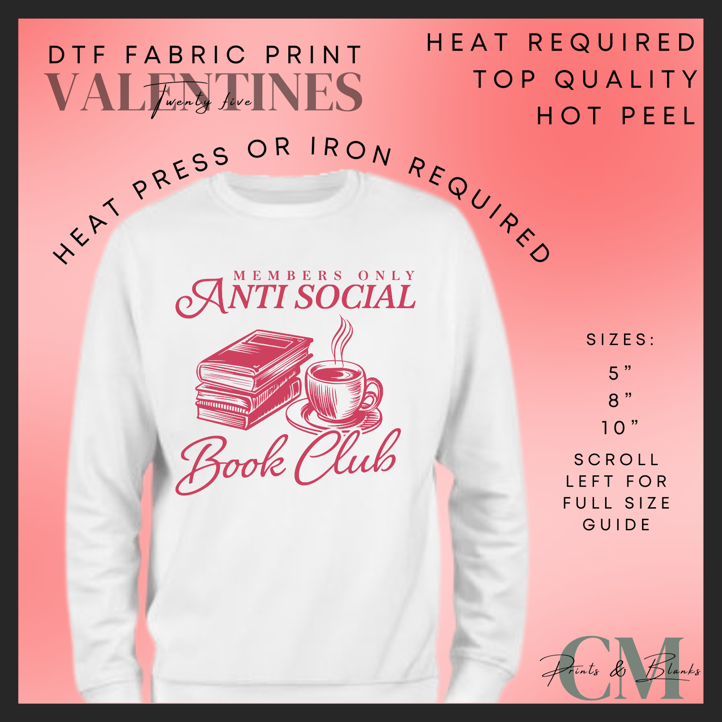 Anti social book club DTF transfer